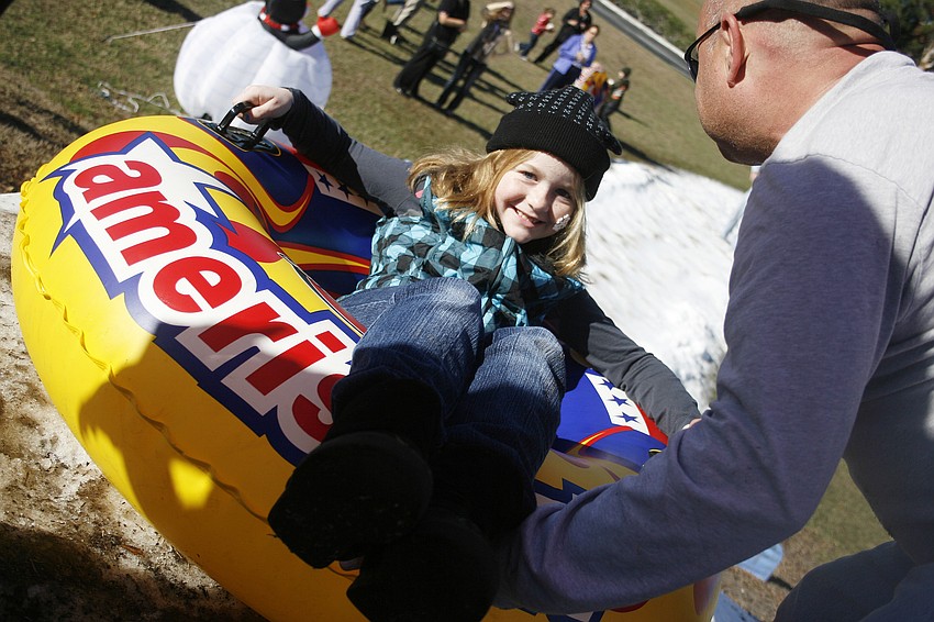 Peyton Barfield, 8, had a blast at this year's winter wonderland.