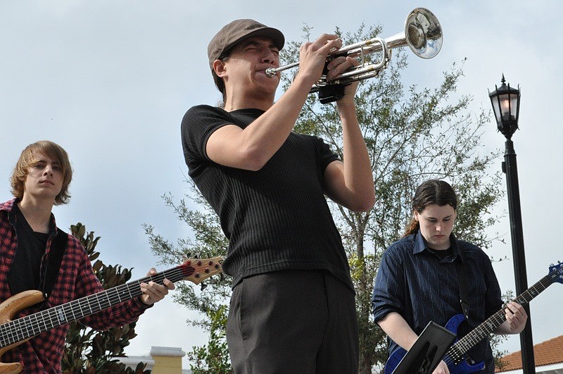 Lakewood Ranch High student Zachary Correa played with his band, Urban Traveler's.