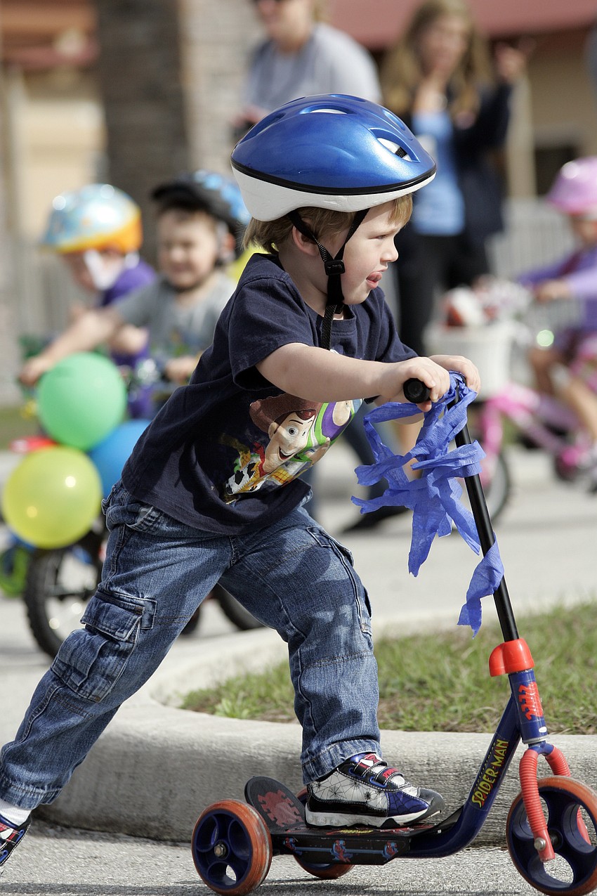 Zac Rubal, 3, was outfitted in blue from head to toe.