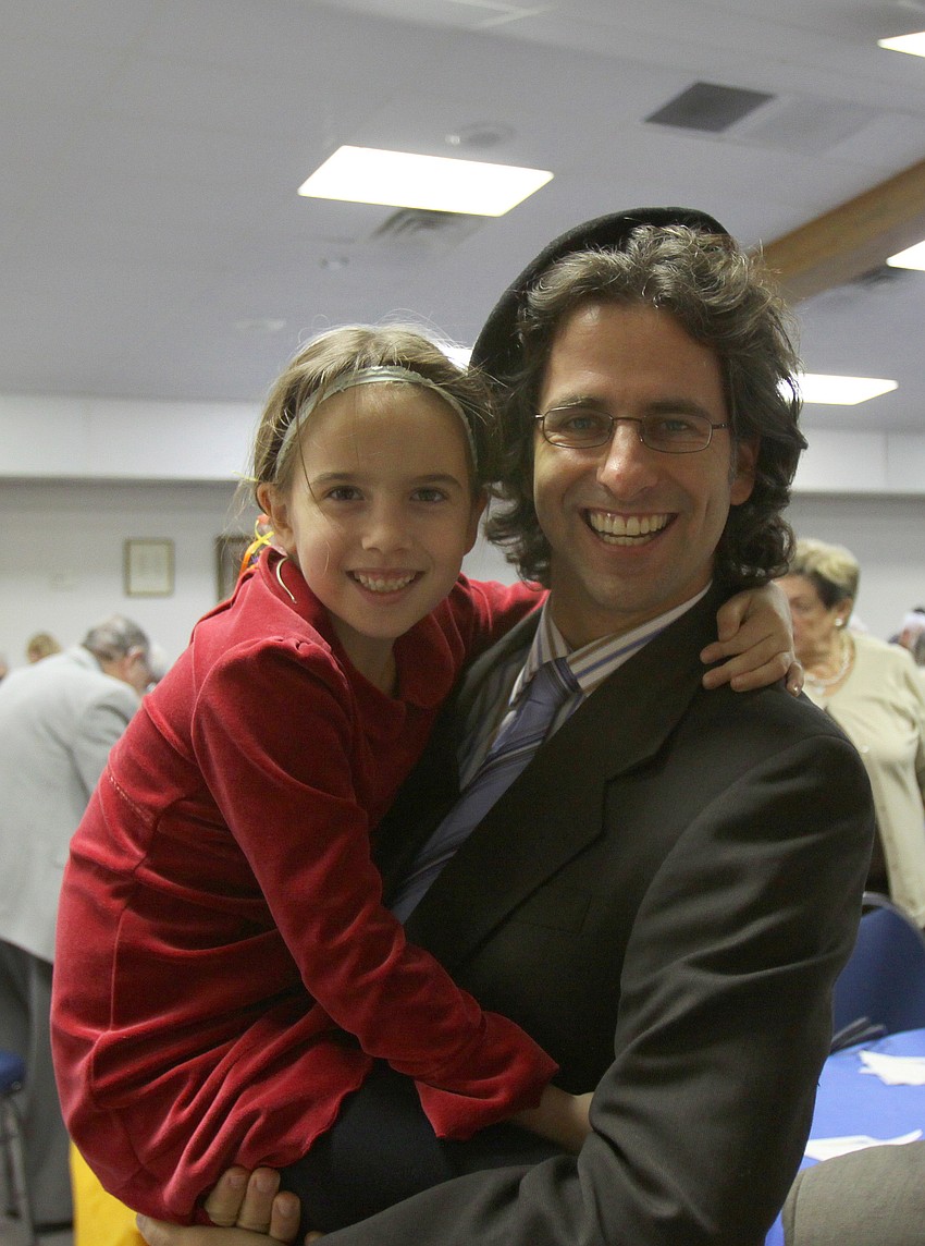 Eden and Rabbi Brenner Glickman at Shabbat Alive! dinner on Friday, Feb. 11 at Temple Emanu-El.