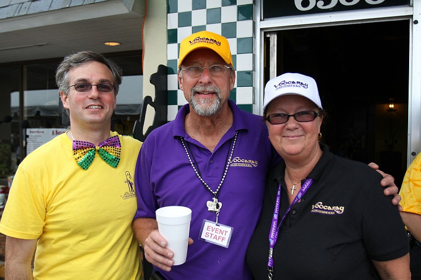 Carmen Scoma, Frank Thomas and K.C. Clark outside of Voocaray.