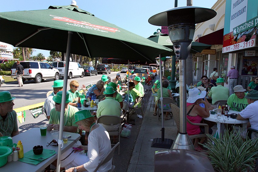 People enjoying St. Patrick's Day at Lynches Pub.