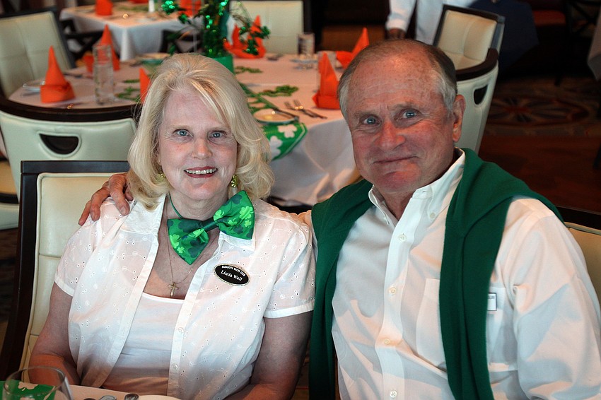 Linda and Tom Wall enjoy their St. Patrick's Day at Sarasota Yacht Club.