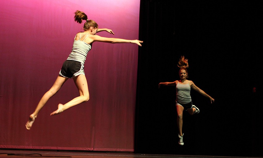Sara Vaught and Andie Tradler performed a tumbling act.