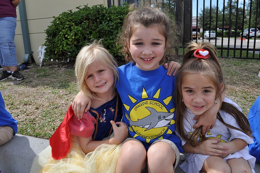 Talla Cunningham-Graham, Makayla Babyak and Emerson Rice enjoyed their first pep rally.