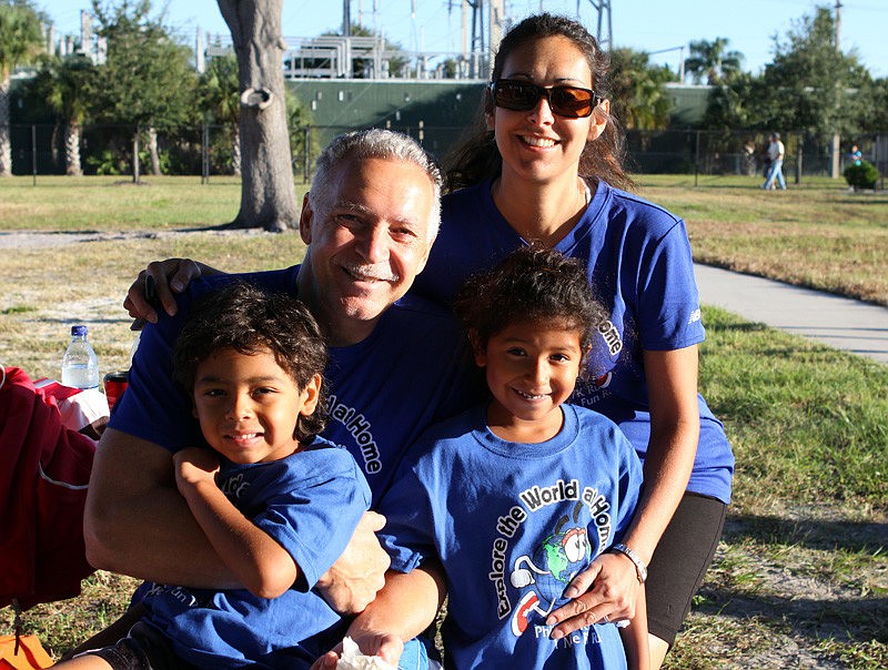 Victor, 5, Jose, Maya, 6, and Laura Lopez.