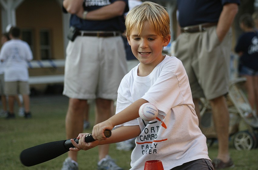 Jacob Hazelhoff, 5, swung for the fences at this baseball game.