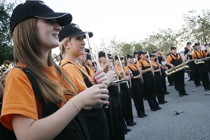 The Lakewood Ranch marching band performed songs from its halftime show.
