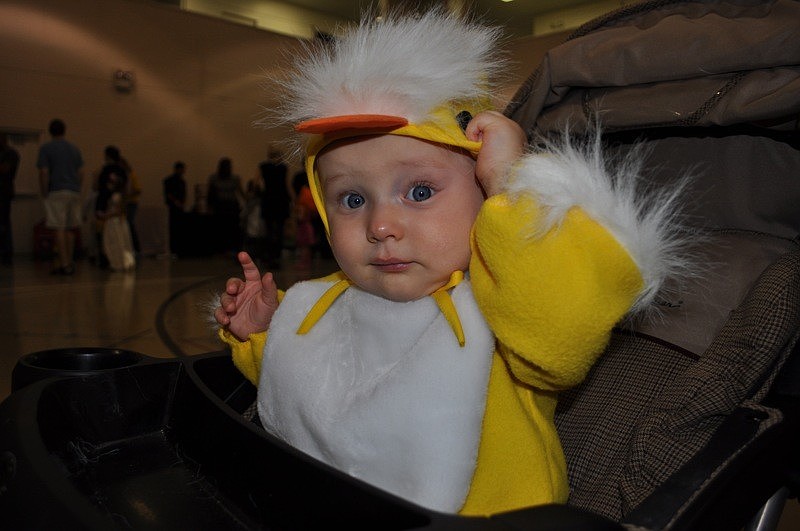 Landen Beane, 10 months, made a cute chicken.