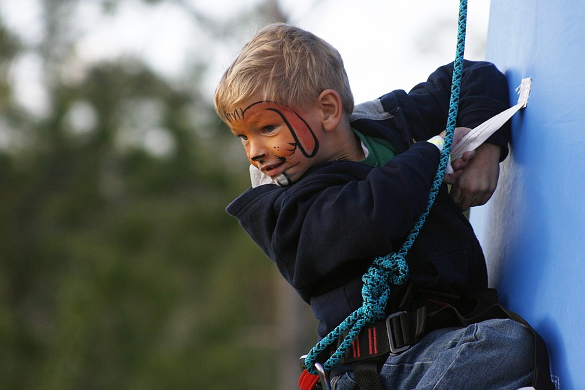 Trey Wandall conquered this huge inflatable climbing course.