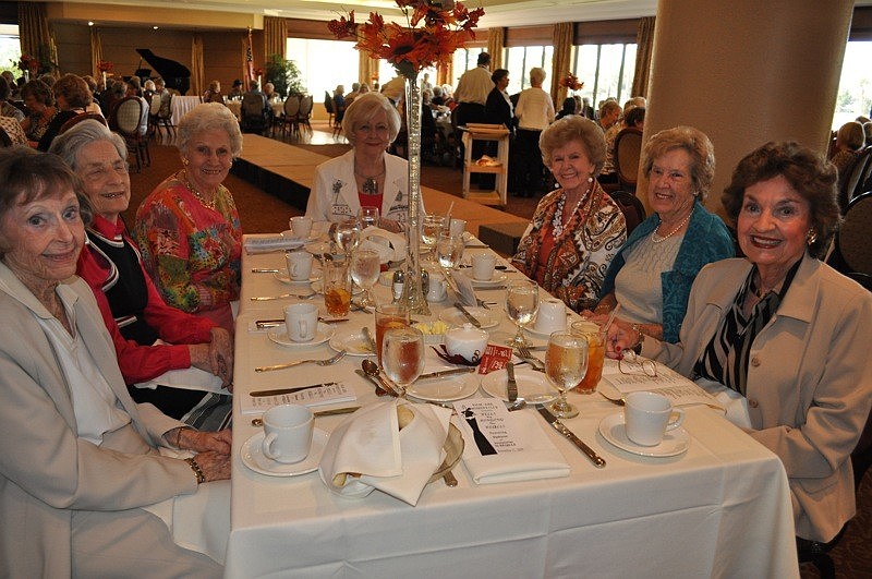 Norma Elley, back right, entertained a table full of friends.