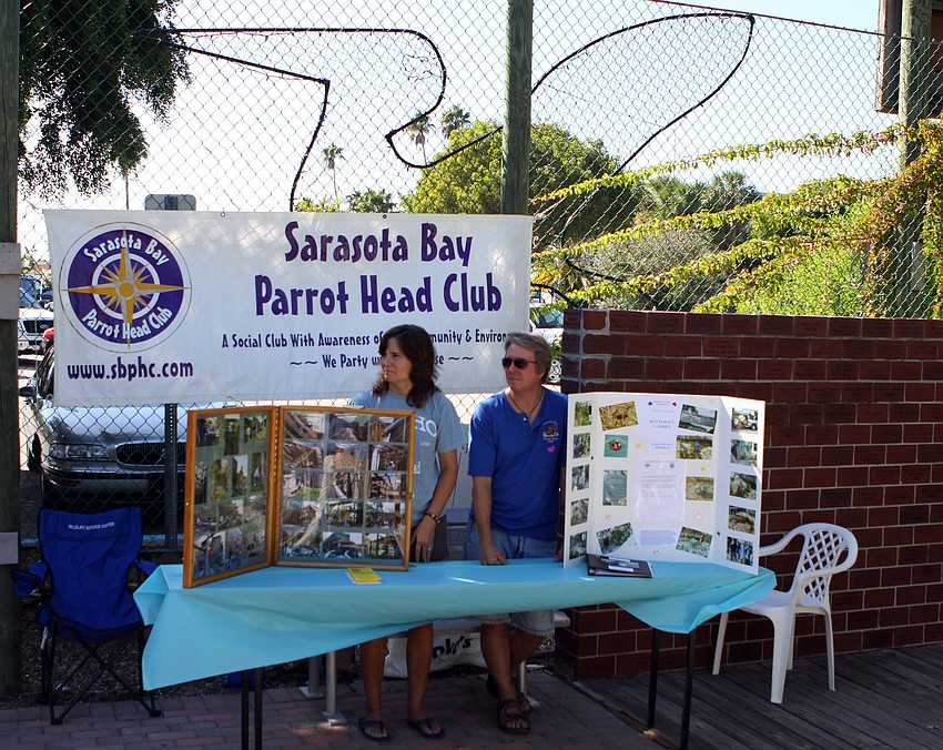 The Sarasota Bay Parrot Head Clubâ€™s table at the Save Our Seabirds birthday party.