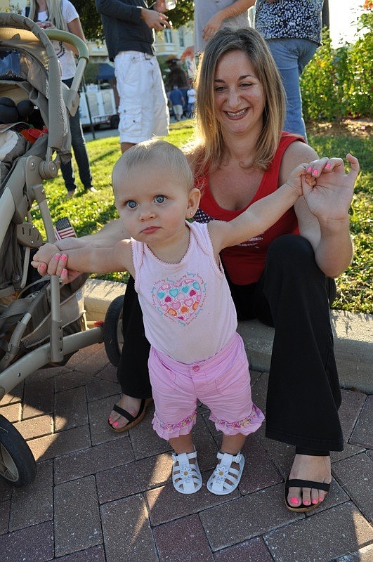 Brookelynn Cruz, 11 months, practiced her dancing with the help of her mom, Dalia.