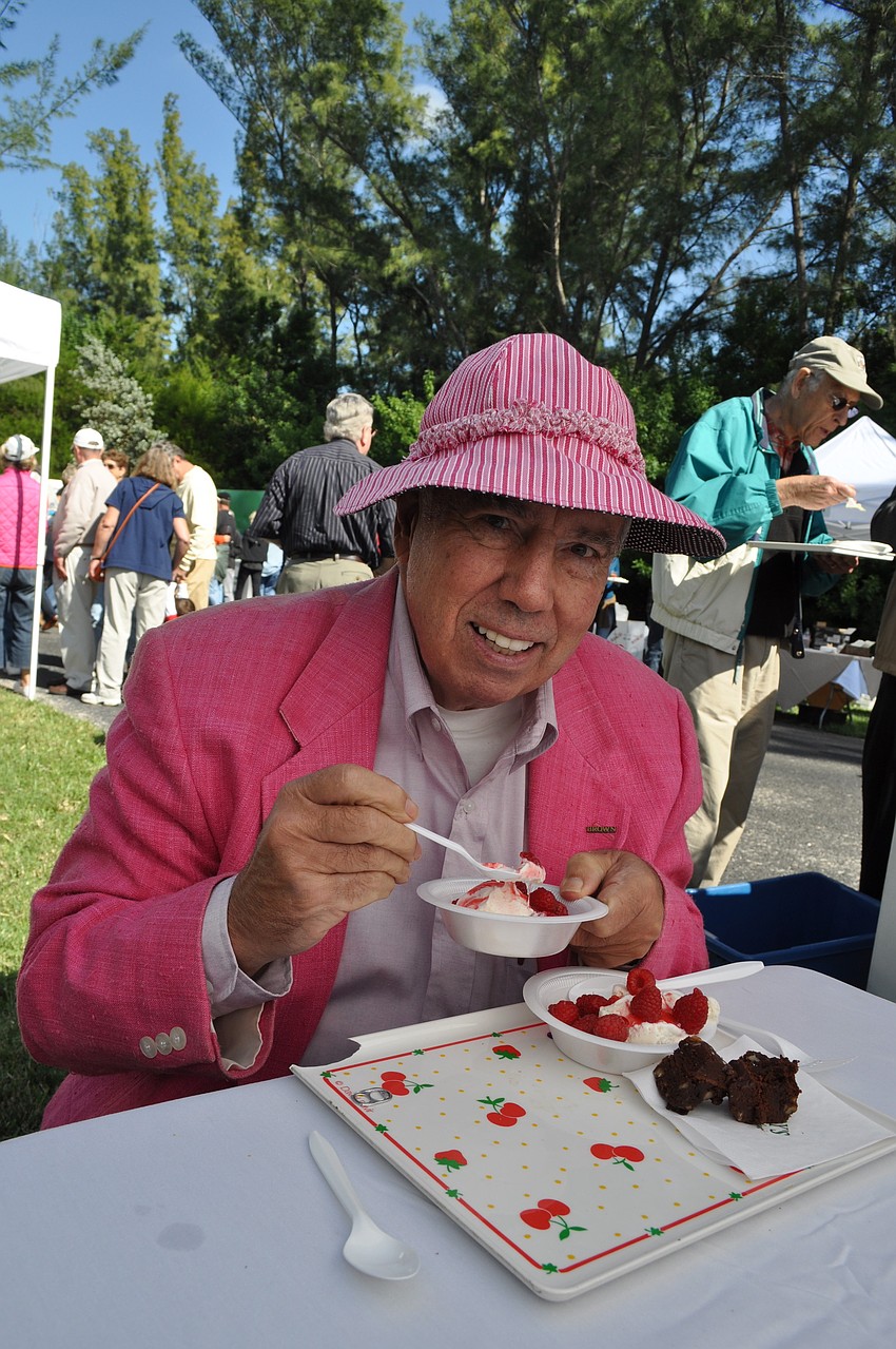 Townsend Morey enjoying his third dessert.