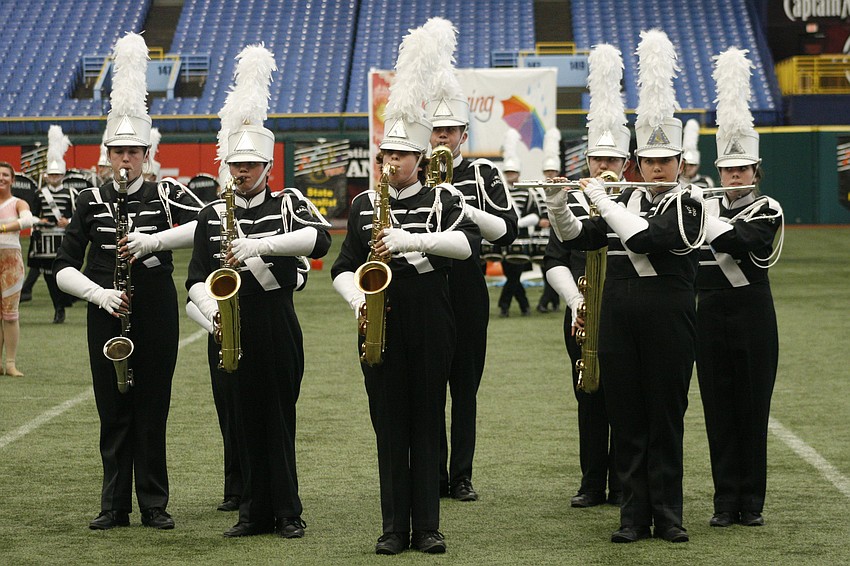 The band performed intricate drill and music for this year's show.