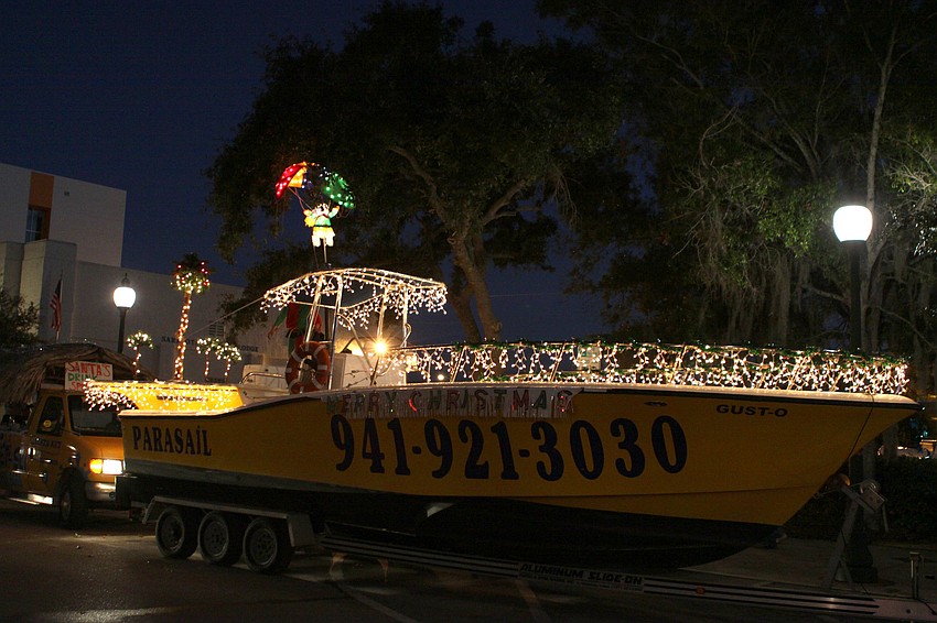 Siesta Key Watersports brought out one of their boats used for parasailing to be in the parade on Saturday, Dec. 4.