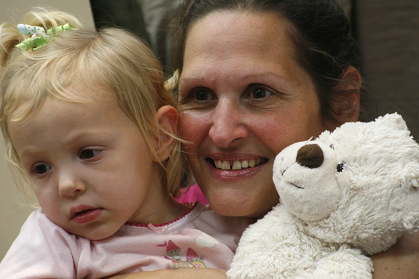 Isabella Miller, 20 months, attended the party with her nana, Margaret White.