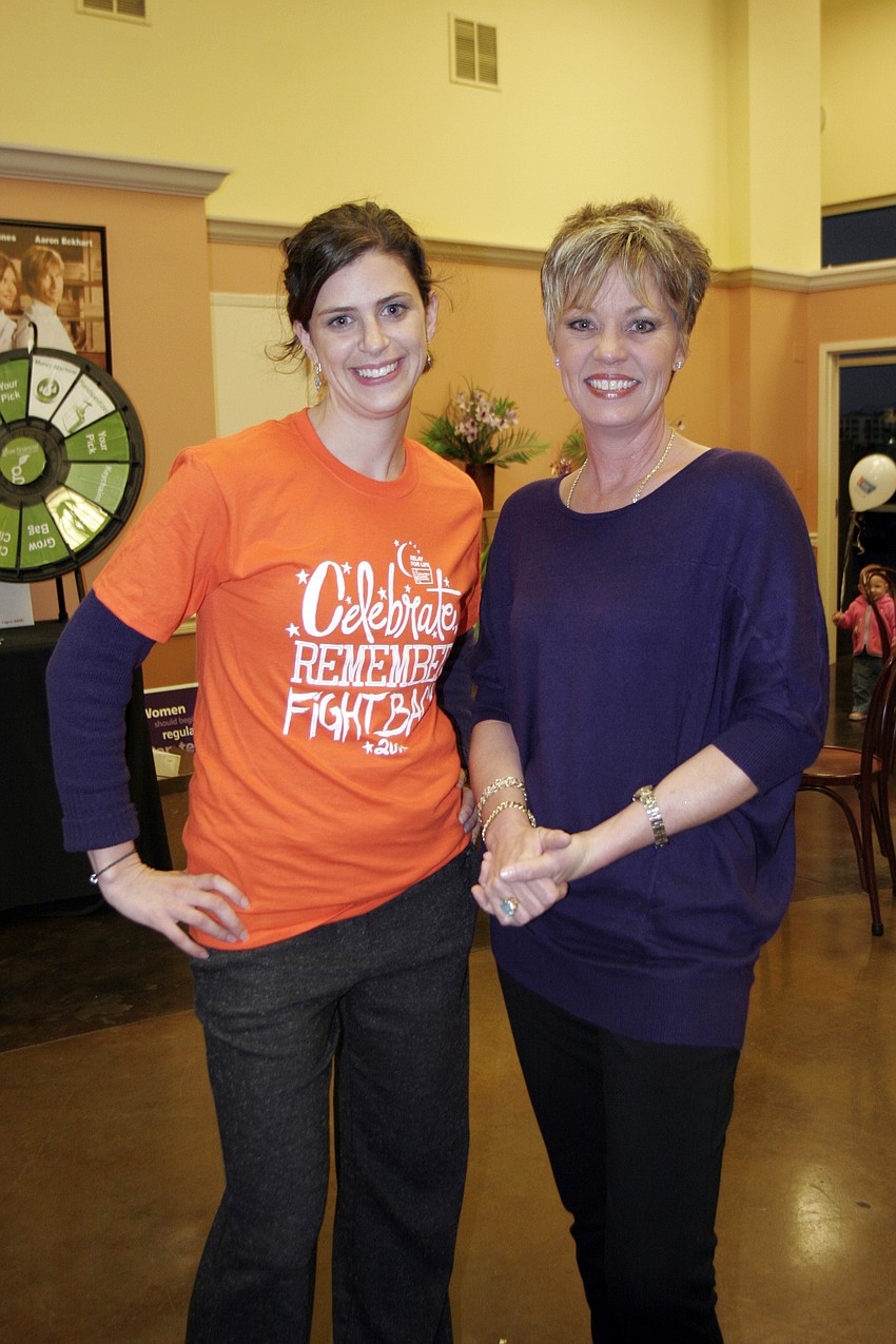 Relay for Life activities and event chair Melissa Marini and education chair Melissa Rollins