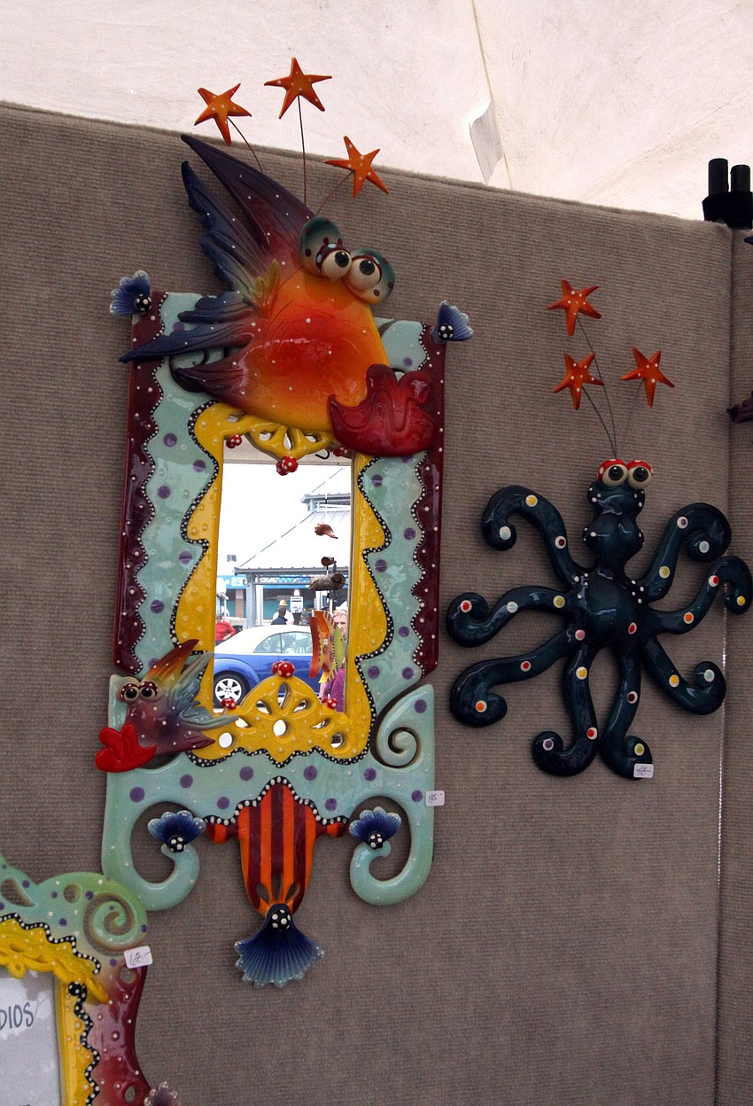 Some wall art created by Aart Vark Studios artist, Hayley Zimmass. Zimmass was one of the many artists that participated in the 17th annual Siesta Key Craft Festival Saturday, Feb. 5, in Siesta Key Village.