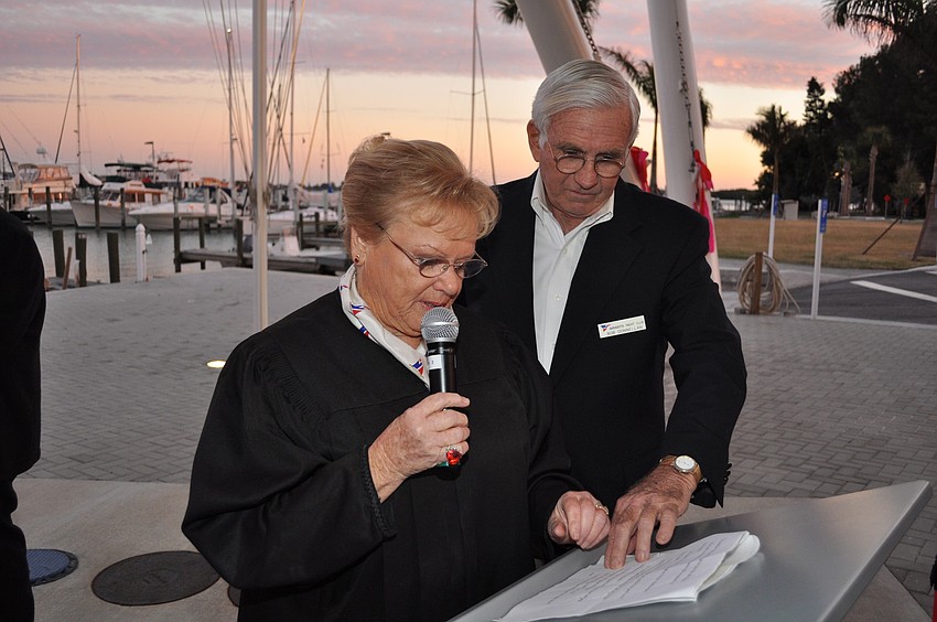 Judge Nancy Donnellan, who officiated the ceremony, with her husband, Bob