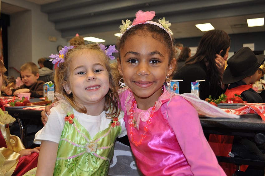 Alyssa Baker and Maya Csuthy dressed as fairies.