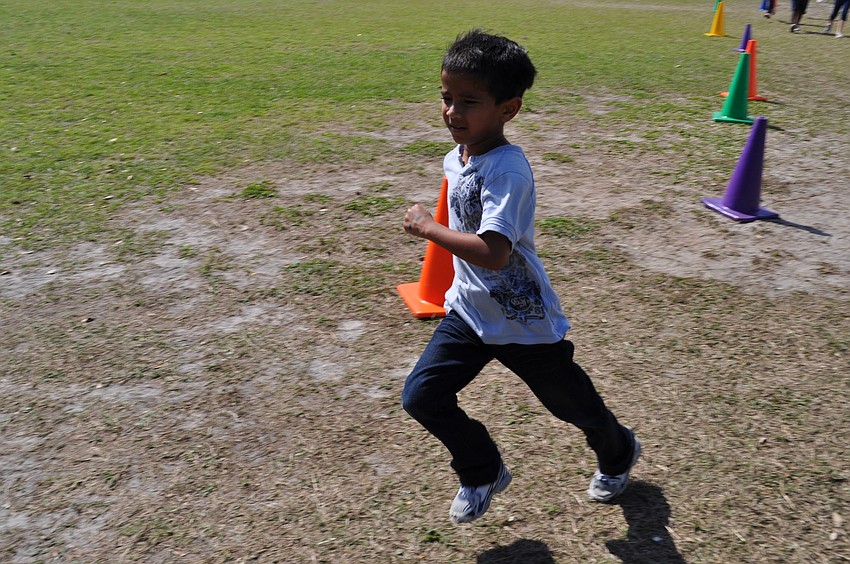 Alex Bhagwanee, 6, proved to be tireless.