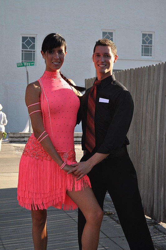 Dusty Johnson and Dinara Chandler from Empire Ballroom Studios showed off their salsa moves.