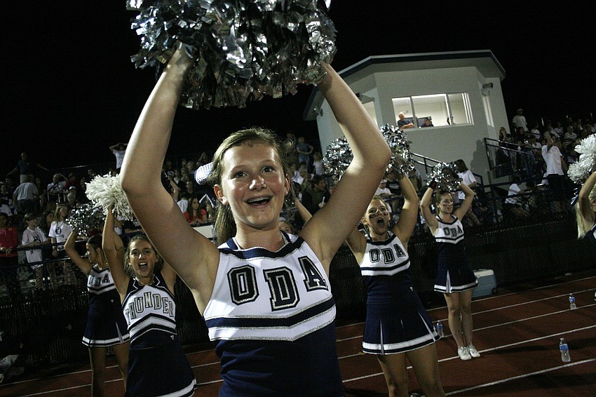 Jansen Humphrey, 14, and the rest of the cheerleaders showed plenty of school spirit at this year's Homecoming.