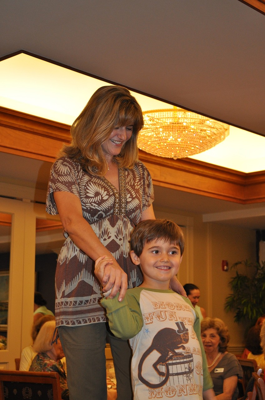 Alessandra Massaro and son, Louie, walked the runway together.