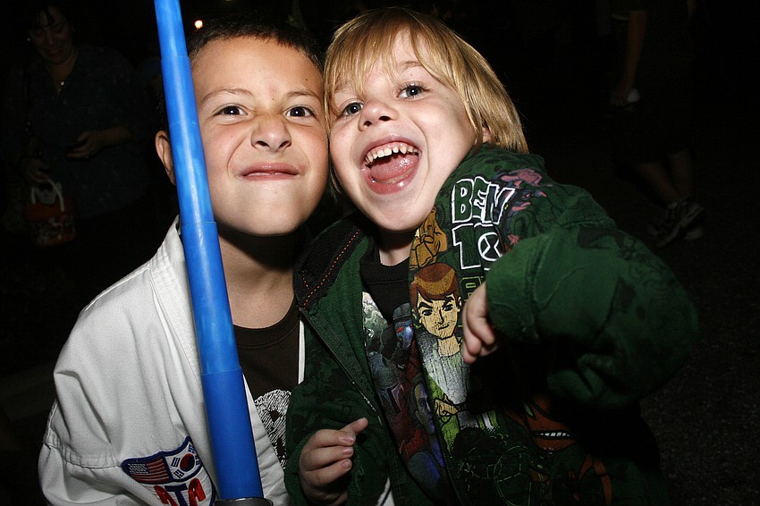 Frank Petrone and Shane Hense had a successful trick-or-treating experience.