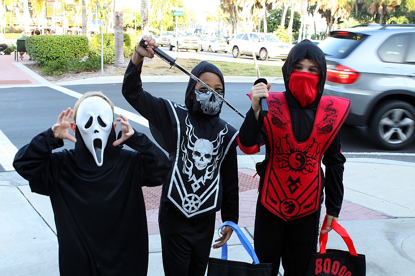 James Bishop, Dorian Flint and Devin Cruz show off their scariest poses.