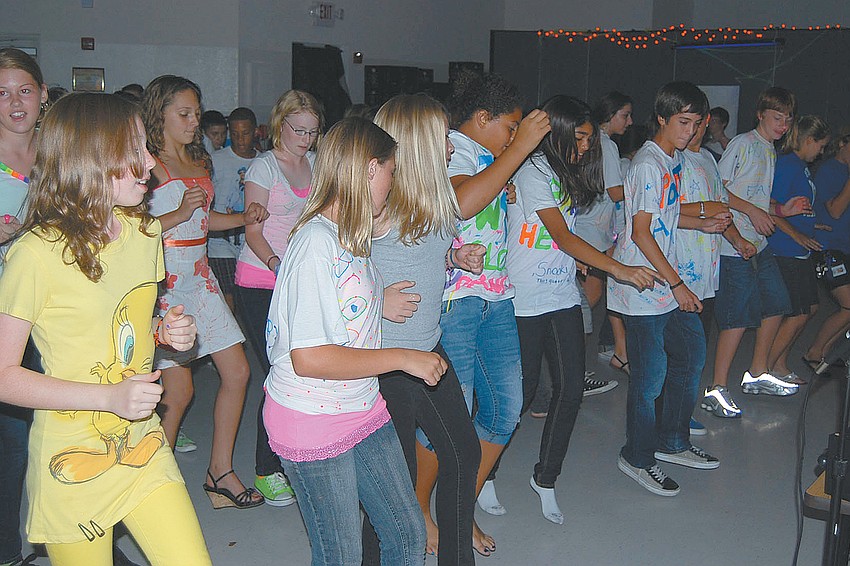 The students danced to a variety of Halloween classics.