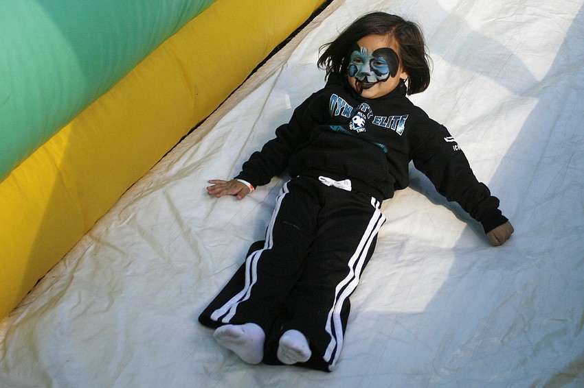 Riyln Ferber, 4, couldn't get enough of this inflatable slide.