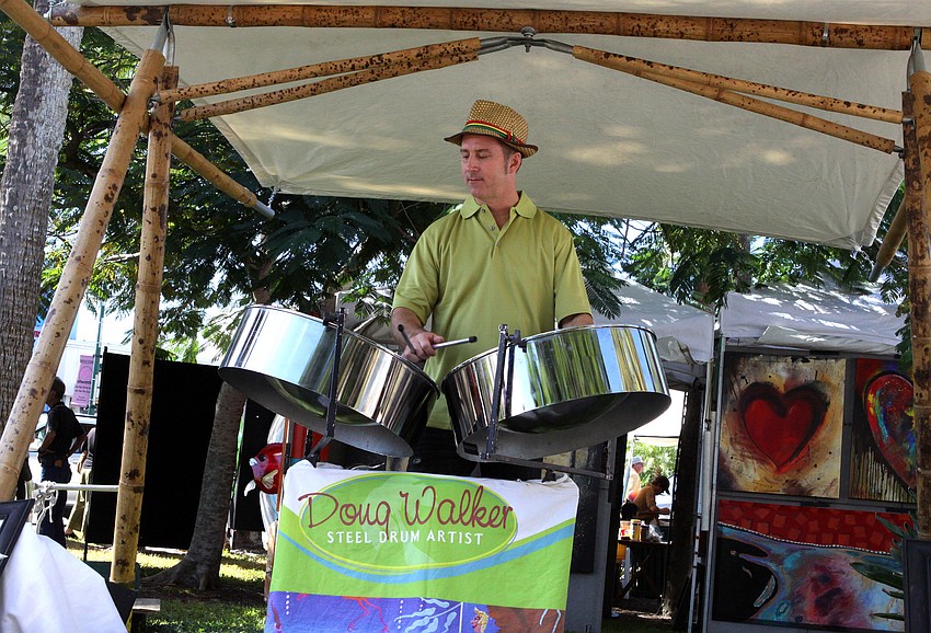 Doug Walker, a steel drum artist, played his steel drums and sold his CDs at the 21st annual St. Armands Art Festival this past Saturday and Sunday.
