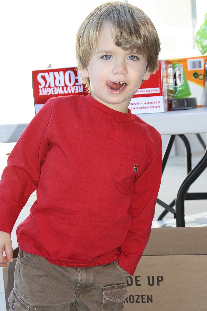 Brady Buskirk loved playing the games. Photo by Sondra Guffey.