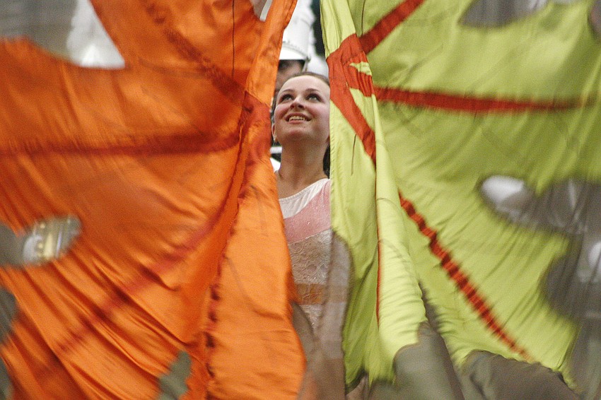 Taryn Hinton depicted the fall season with these huge flags.