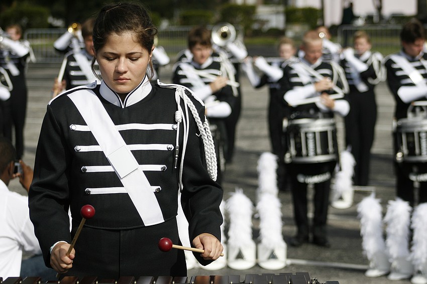 Elena Ainscough and the pit section donned a variety of hats to depict each season.