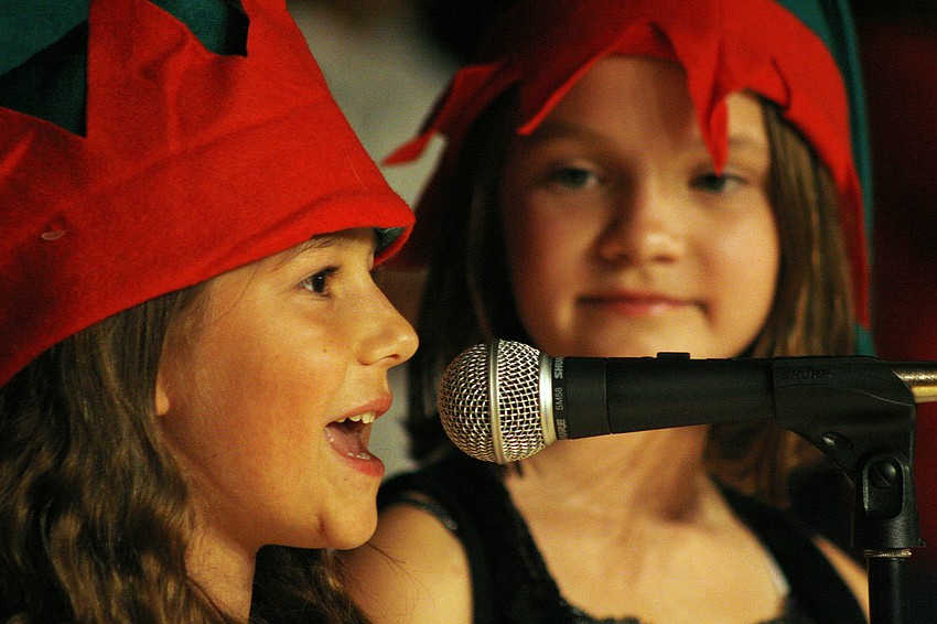 Chloe Sciarrone and Lizzie Martinez were excited to perform for family and friends.