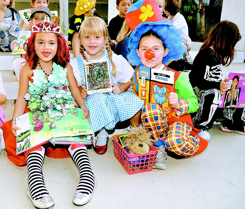 Selena Gonzales, Faith Kiger and Kira Mashke dressed as characters from their favorite books for Southside Elementary School's character parade in October.