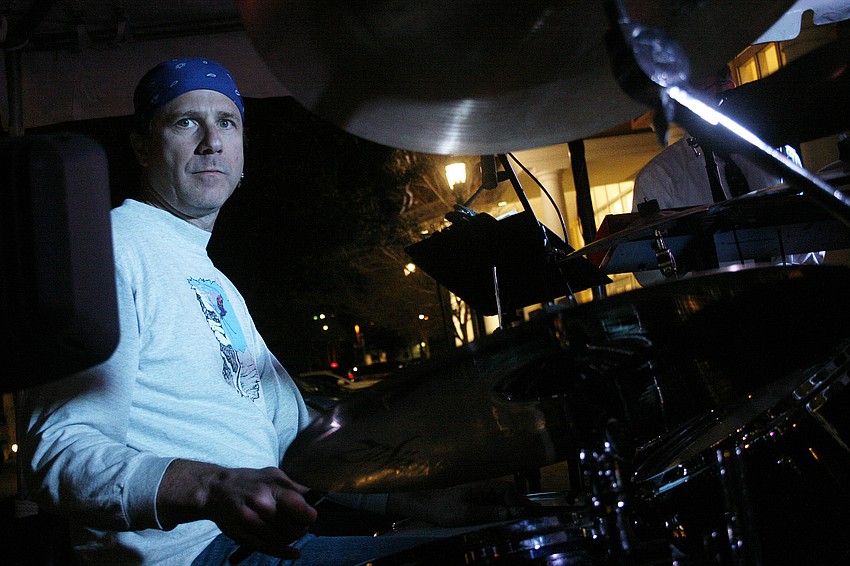 Drummer Russell Sharp laid down thick grooves all night.