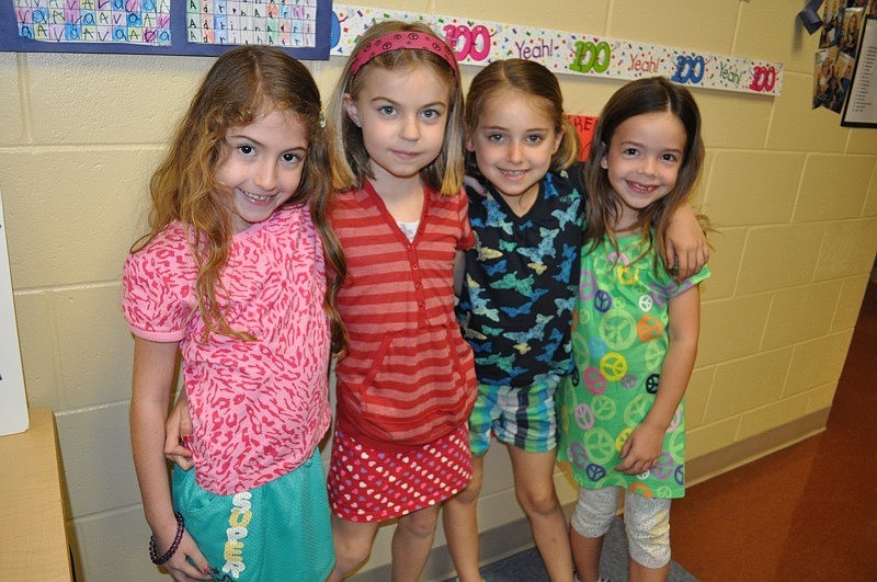 Isabella Heupel, Maya Lander, Jordyn Golden and Mallory Lloyd are in Betsy Smithâ€™s first grade class.