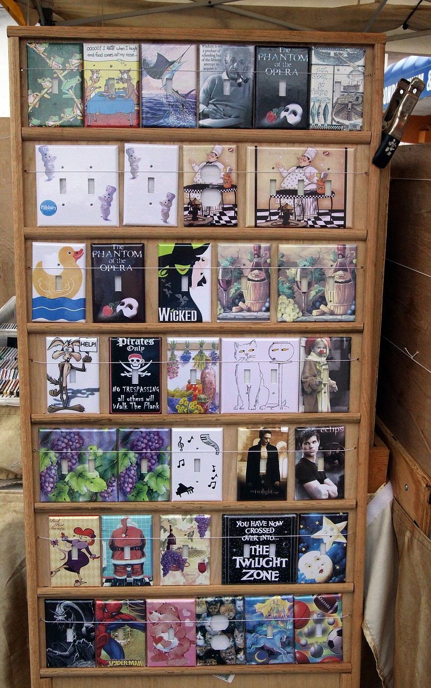 Switch 2 On light switch plates range from music, TV, movies and more. All the styles and sizes were on sale at the 17th annual Siesta Key Craft Festival Saturday, Feb. 5, in Siesta Key Village.