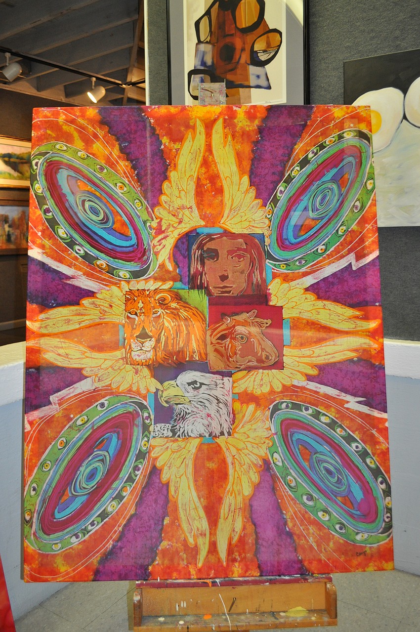 A Batik on silk painting by Caryn Fenimore.