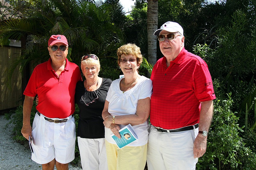 Jim and Sue Chatfield and Pat and Jack Noonan head into the Pressly home on Saturday, March 5 during the Longboat Key Home and Garden Tour.