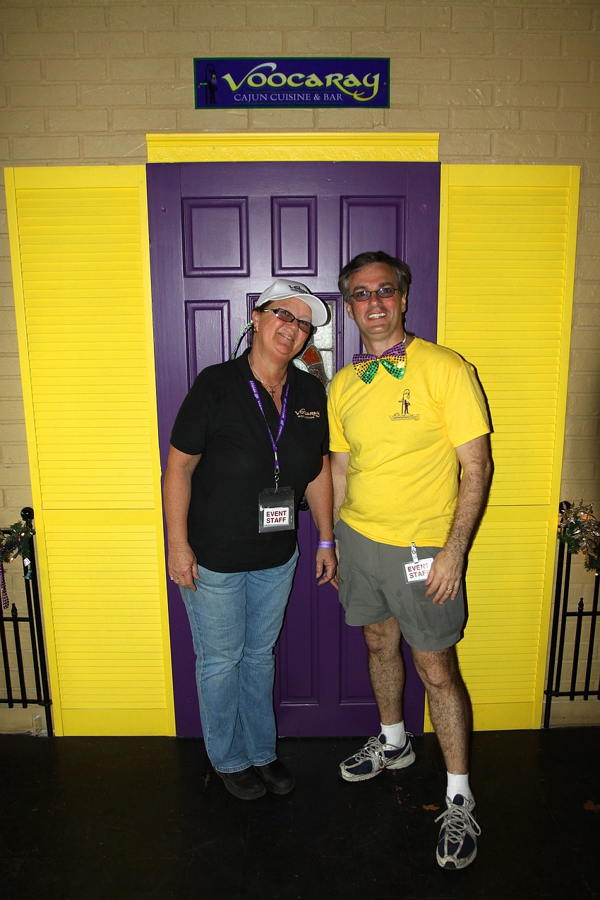 K.C. Clark and Carmen Scoma inside Voocaray on Sunday, March 6 during the 1st Annual Sarasota Mardi Gras that was held at Voocaray in Gulf Gate.