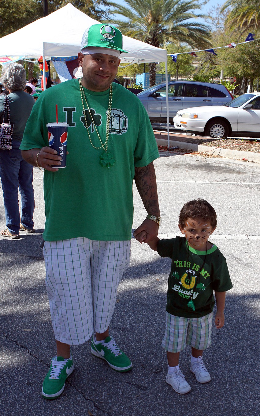 David and Hayden, 3, Thomason came decked out in green clothes on Saturday, March 12 at the Sham Rock Festival on Hillview.