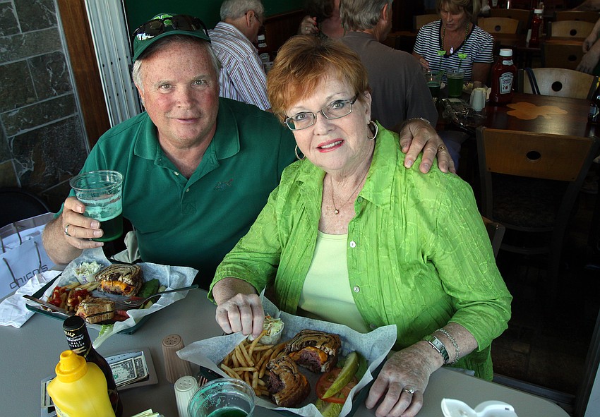 Jim and Sharon Kilburg have a bite to eat on Thursday, March 17 at Lynches Pub.