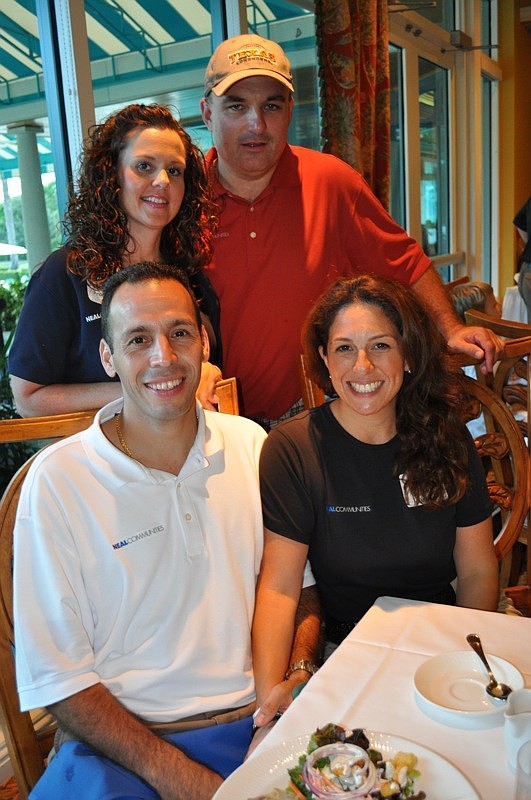 Hugo and Nattaly Perez, front, enjoyed dinner with Tina and Ken Wahlers, behind.