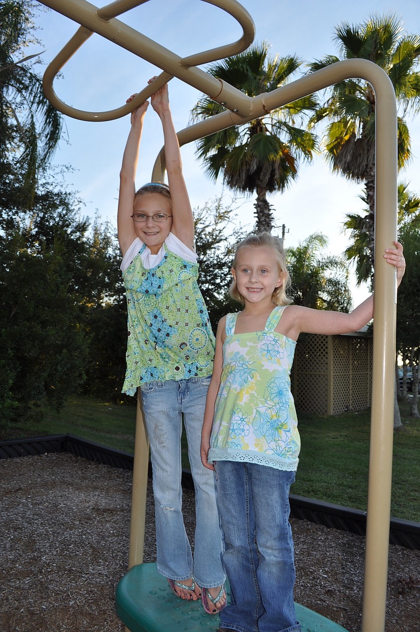 Maggie and Kellie Cool enjoyed the playground.