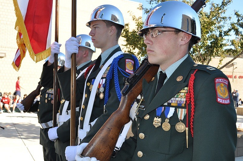 The Lakewood Ranch High School JROTC helped open the ceremony with a presentation of the colors.